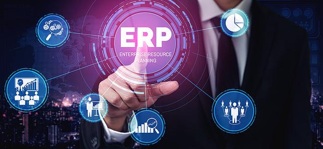 企业资源管理erp软件系统用于业务资源计划,以现代图形界面呈现,显示